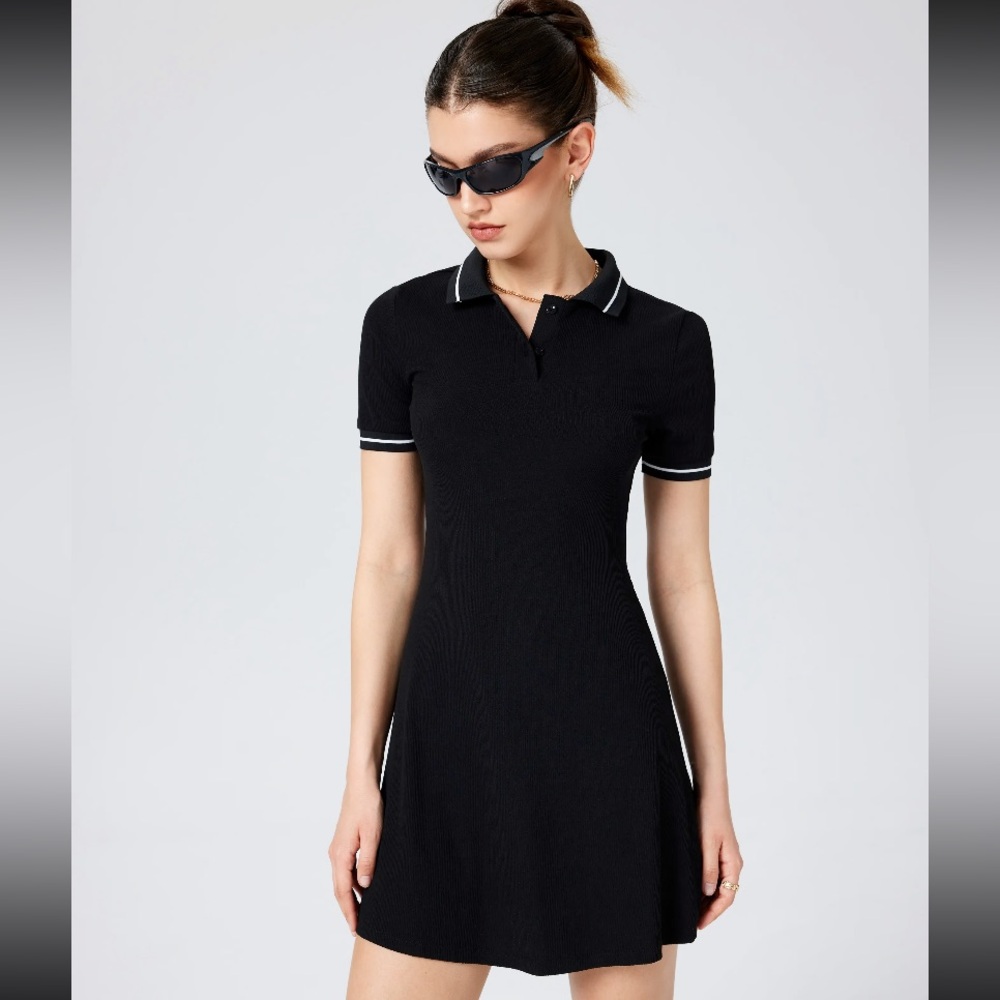 Sporty black mini dress